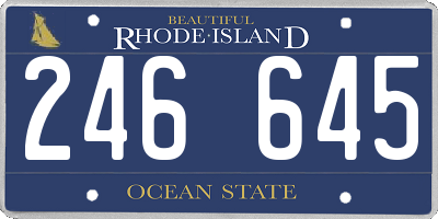 RI license plate 246645