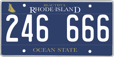 RI license plate 246666
