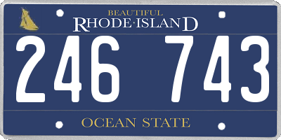 RI license plate 246743