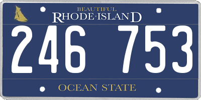 RI license plate 246753