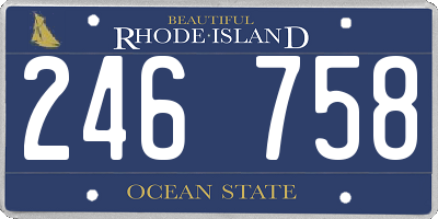 RI license plate 246758