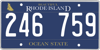 RI license plate 246759