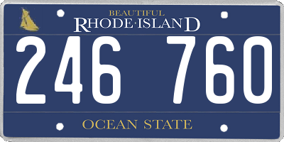 RI license plate 246760