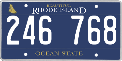 RI license plate 246768