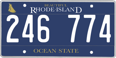 RI license plate 246774