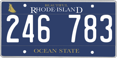 RI license plate 246783