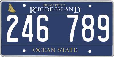RI license plate 246789
