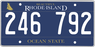 RI license plate 246792