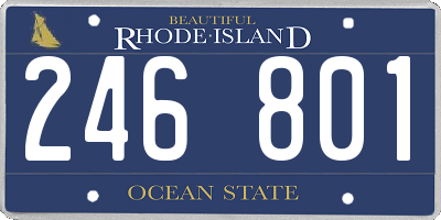 RI license plate 246801