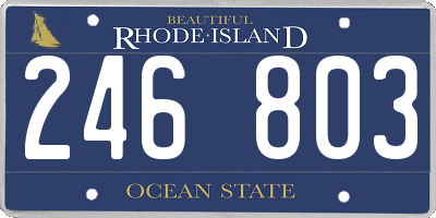 RI license plate 246803