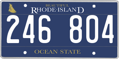 RI license plate 246804