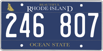 RI license plate 246807