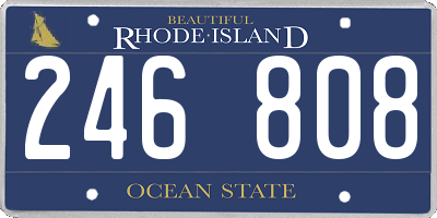 RI license plate 246808