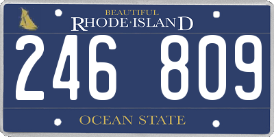 RI license plate 246809
