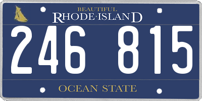 RI license plate 246815