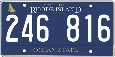 RI license plate 246816
