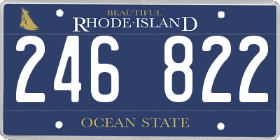 RI license plate 246822