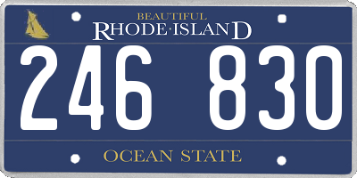 RI license plate 246830