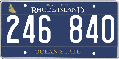 RI license plate 246840