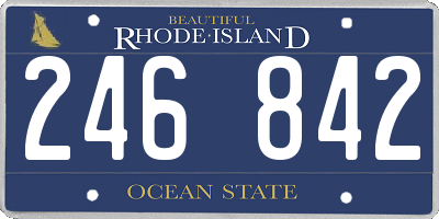 RI license plate 246842
