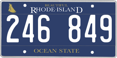 RI license plate 246849