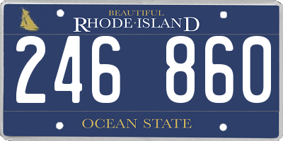 RI license plate 246860