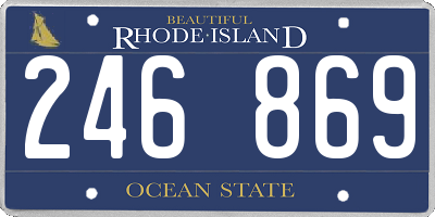 RI license plate 246869