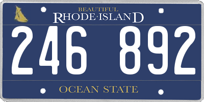 RI license plate 246892