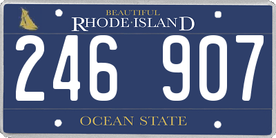 RI license plate 246907