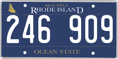 RI license plate 246909