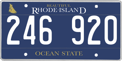 RI license plate 246920