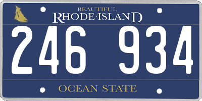 RI license plate 246934
