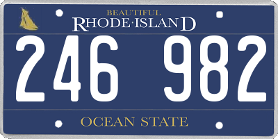 RI license plate 246982