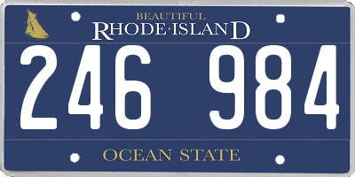 RI license plate 246984