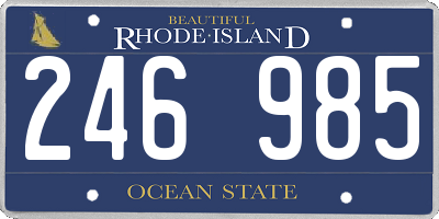 RI license plate 246985