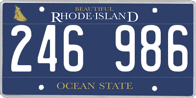 RI license plate 246986