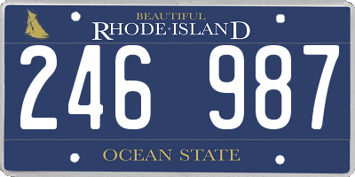 RI license plate 246987