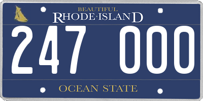 RI license plate 247000