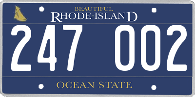 RI license plate 247002