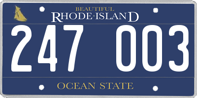 RI license plate 247003