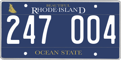 RI license plate 247004