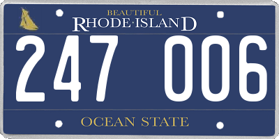 RI license plate 247006