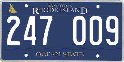 RI license plate 247009