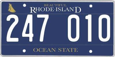 RI license plate 247010