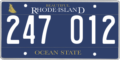RI license plate 247012