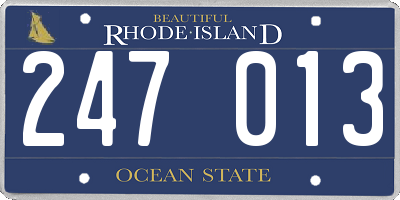 RI license plate 247013