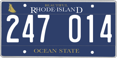 RI license plate 247014