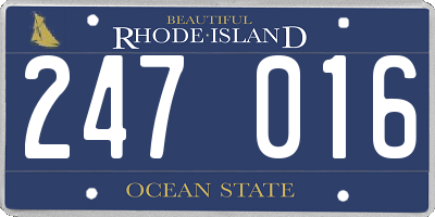 RI license plate 247016