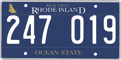 RI license plate 247019