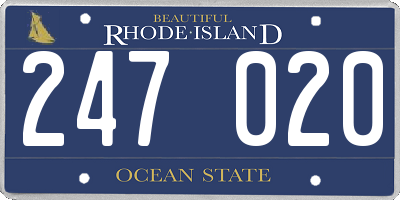 RI license plate 247020